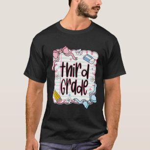 Third Grade Back To School For Girls Pink Notebook T-Shirt