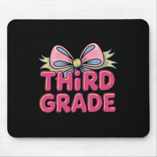 Third Grade Coquette Bow Teachers Back To School F Mouse Mat