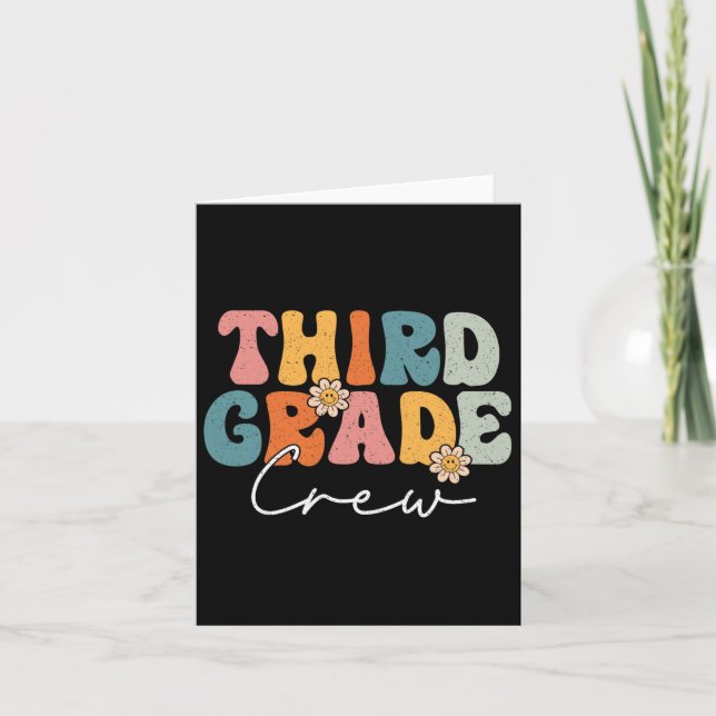 Third Grade Crew Back To School Teachers Students  Card (Front)