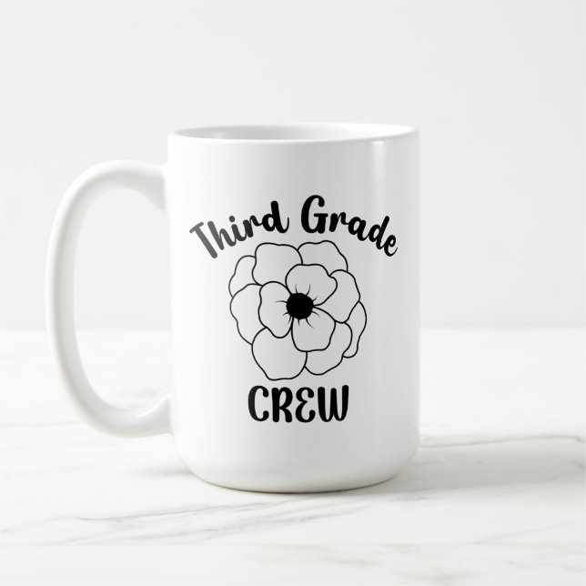 Third Grade Crew Floral Coffee Mug (Left)