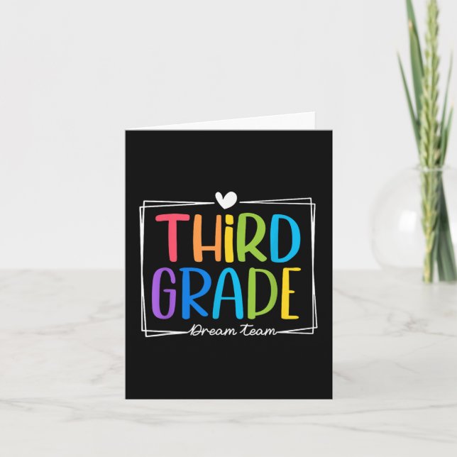Third Grade Dream Team 1st Day Of Third Grade Back Card (Front)