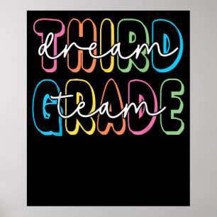 Third Grade Dream Team 3rd Grade Back to School Poster