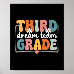 Third Grade Dream Team Back To School 3rd Grade Te Poster