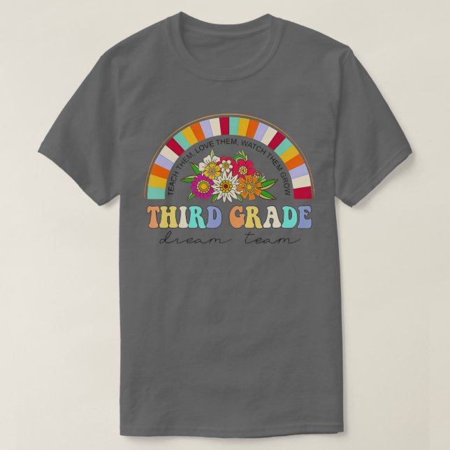 Third Grade Dream Team  Retro 3rd Grade Back To Sc T-Shirt (Design Front)