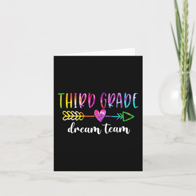Third Grade Dream Team Students Teachers Back To S Card (Front)
