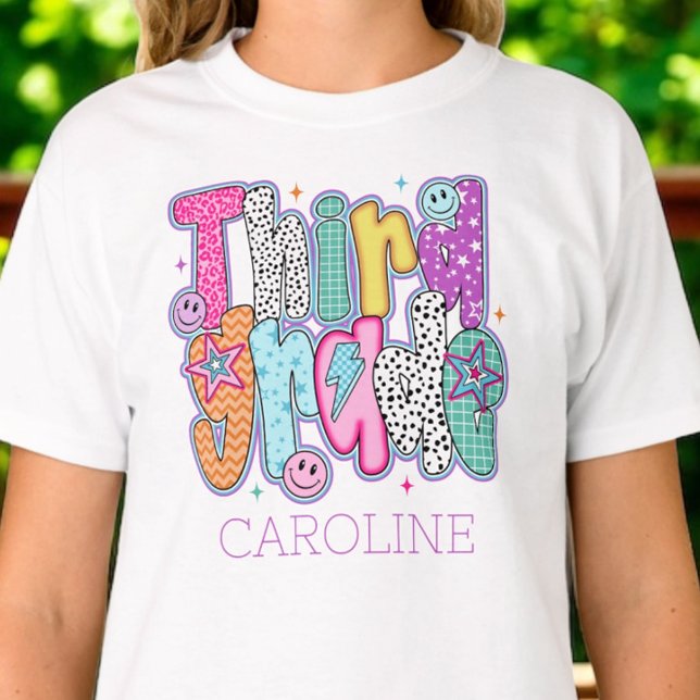 Third Grade First Day of School Coquette Custom T-Shirt (Creator Uploaded)