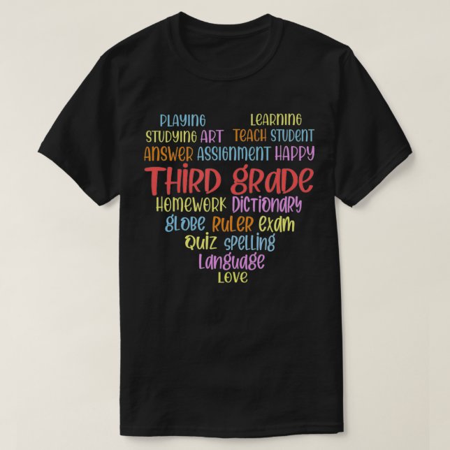 Third Grade Funny Third Grader School Teachers 3rd T-Shirt (Design Front)