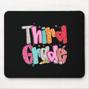 Third Grade Girls Back To School Preppy Pencil 3rd Mouse Mat