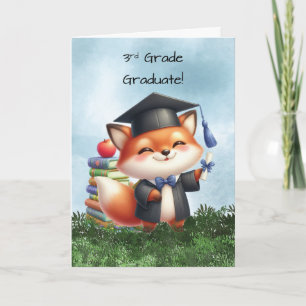 Third Grade Graduation Boy Fox Congratulations Card