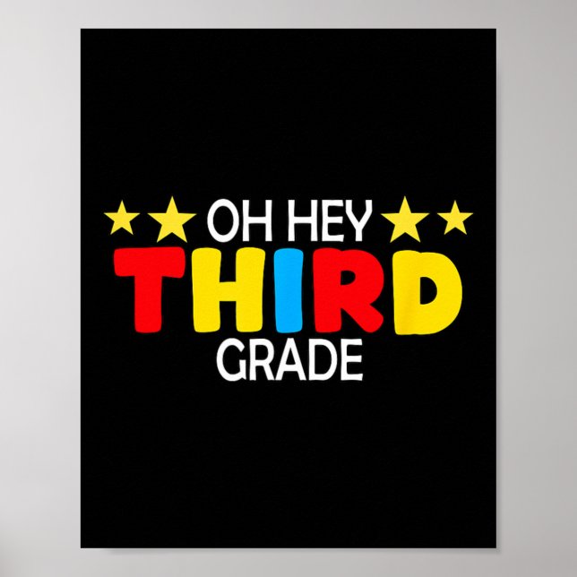 Third Grade Kids Boy Back To School Students Teach Poster (Front)