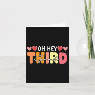 Third Grade Kids Girl Back To School Students Teac Card