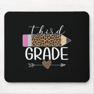 Third Grade Leopard Pencil Byck To School Teachers Mouse Mat