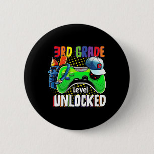 Third Grade Level Unlocked Ck To School Video Game 6 Cm Round Badge
