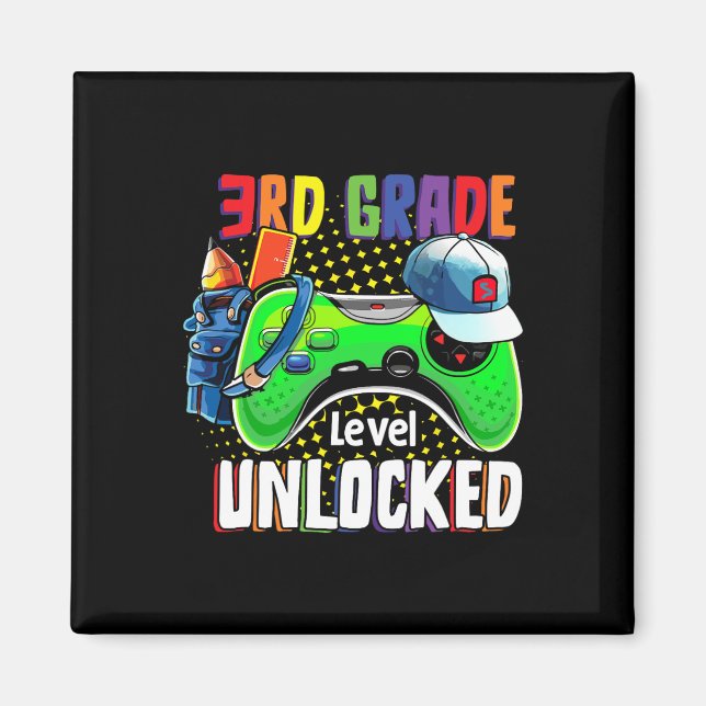 Third Grade Level Unlocked Ck To School Video Game Magnet (Front)
