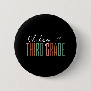 Third Grade Oh Hey Retro Back To School 3rd Grade 6 Cm Round Badge