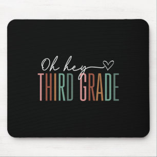 Third Grade Oh Hey Retro Back To School 3rd Grade  Mouse Mat