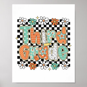 Third Grade Pencil Flower First Days Back To Schoo Poster