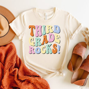Third Grade Rock Back to School 3rd Grade Teacher T-Shirt