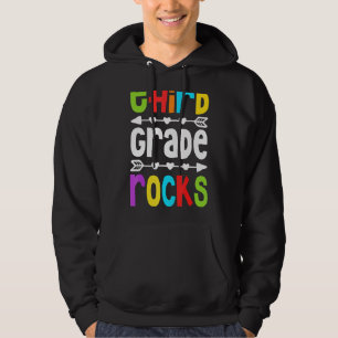 Third Grade Rocks  3rd Grade Back To School 3 Hoodie