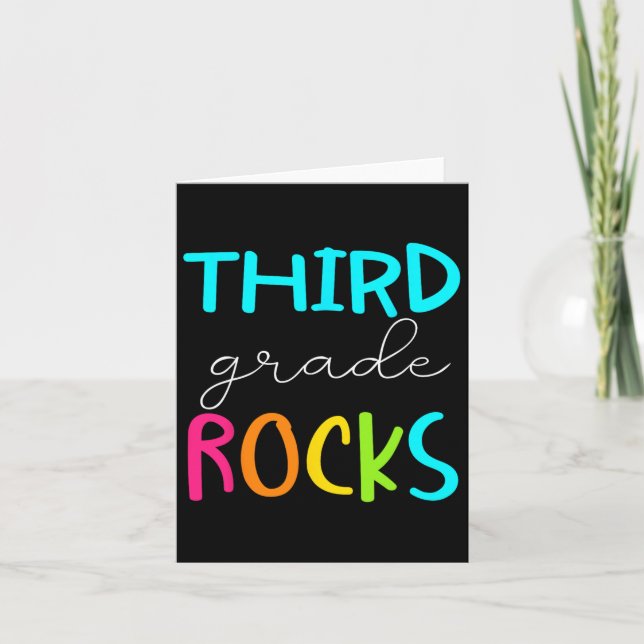 Third Grade Rocks Team 3rd Grade Teacher  Card (Front)