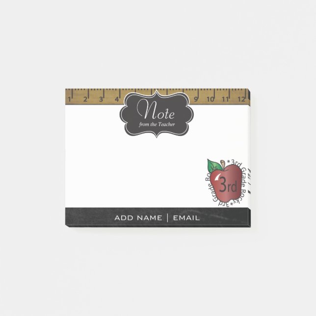 Third Grade School Teacher | DIY Text | Post-it Notes (Front)