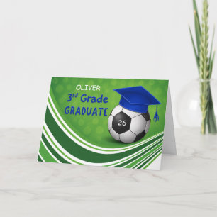 Third Grade Soccer Graduation Personalise Name Num Card