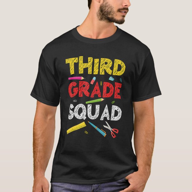 Third Grade Squad  3rd Grade Graduation T-Shirt (Front)