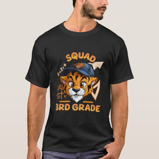 Third Grade Squad 3Rd Grade Team Tiger First Day O T-Shirt (Front)
