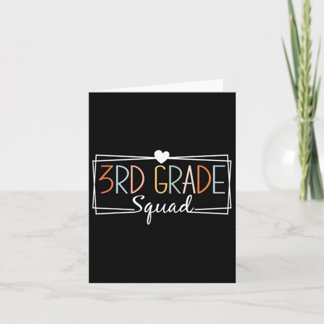 Third Grade Squad Teachers Kids 3rd Grade Byck To  Card (Front)