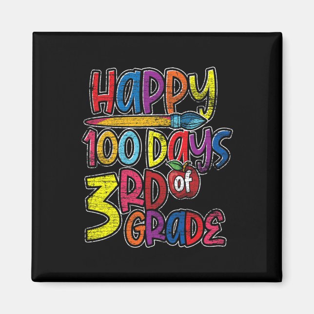 Third Grade Student Kids Gift 100 Days Of School  Magnet (Front)