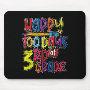 Third Grade Student Kids Gift 100 Days Of School Mouse Mat