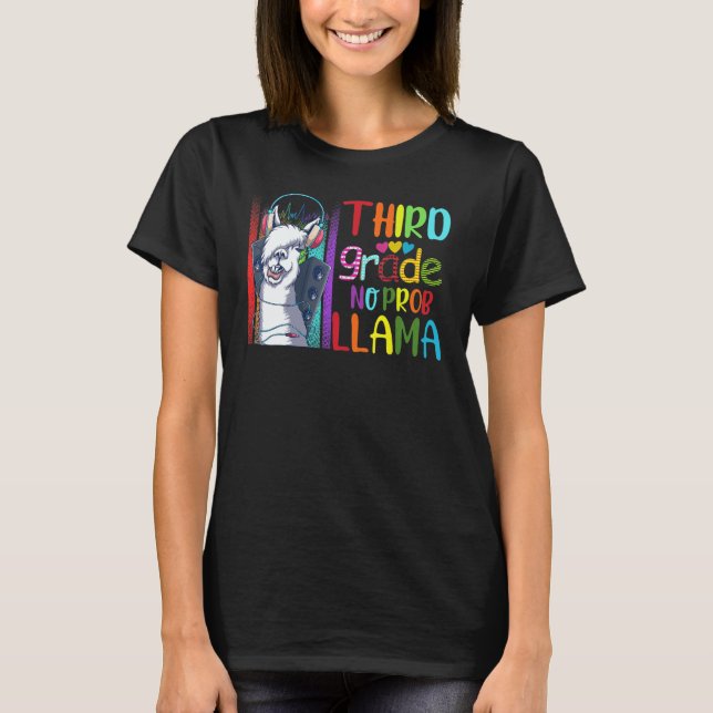 Third Grade Teacher Back To School No Prob Llama G T-Shirt (Front)