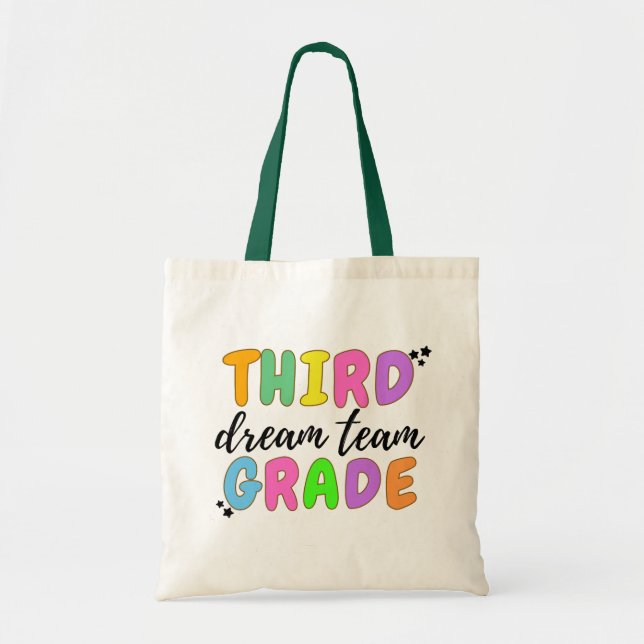 Third Grade Teacher, Back To School, Teacher Team Tote Bag (Front)