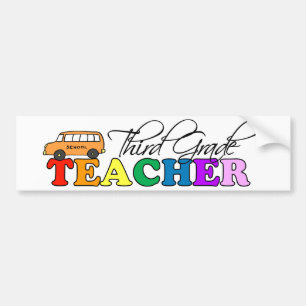 Third Grade Teacher Bumper Sticker