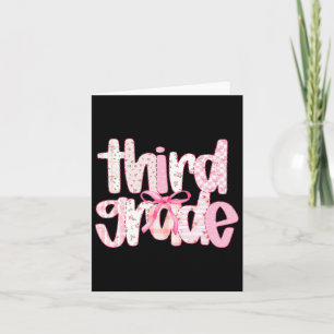 Third Grade Teacher Cute Back To School Coquette B Card