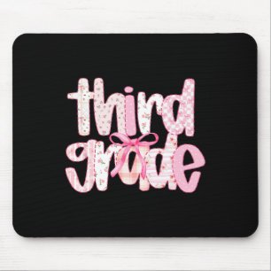 Third Grade Teacher Cute Back To School Coquette B Mouse Mat