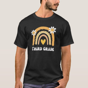 Third Grade Teacher Cute Spring Flowers Daisy Yell T-Shirt