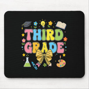 Third Grade Teacher Kids Coquette Bow Pencil Back Mouse Mat