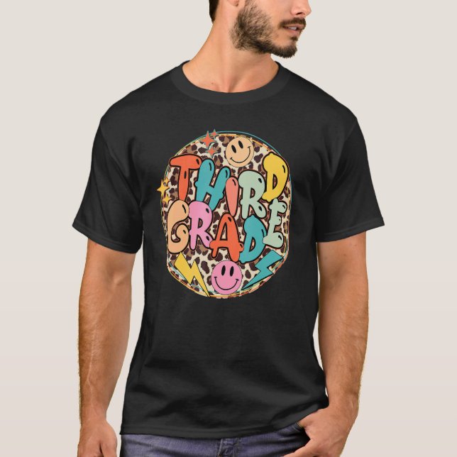 Third Grade Teacher Leopard 3rd Grade Teacher Boy  T-Shirt (Front)