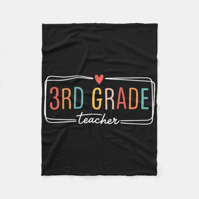 Third Grade Teacher Life 3rd Grade Back To School  Fleece Blanket (Front)
