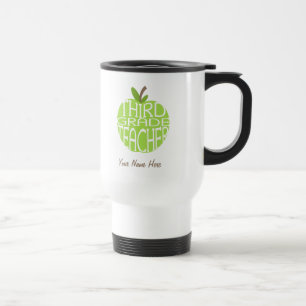 Third Grade Teacher Mug - Green Apple