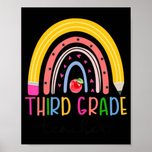 Third Grade Teacher Rainbow Teacher Back To School Poster