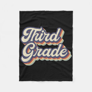 Third Grade Teacher Retro Vintage 3rd Grade Teache Fleece Blanket