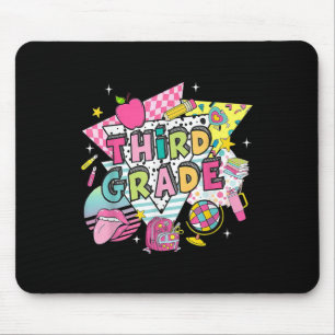 Third Grade Teacher Student Back To School Happy F Mouse Mat