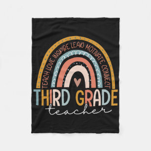 Third Grade Teacher Teach Love Inspire Ck To Schoo Fleece Blanket