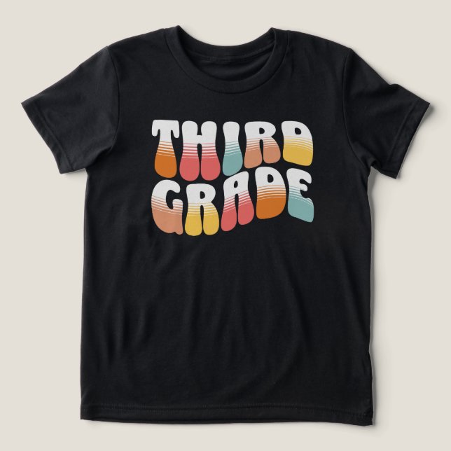 Third Grade Teacher Tri-Blend Shirt (Design Front)