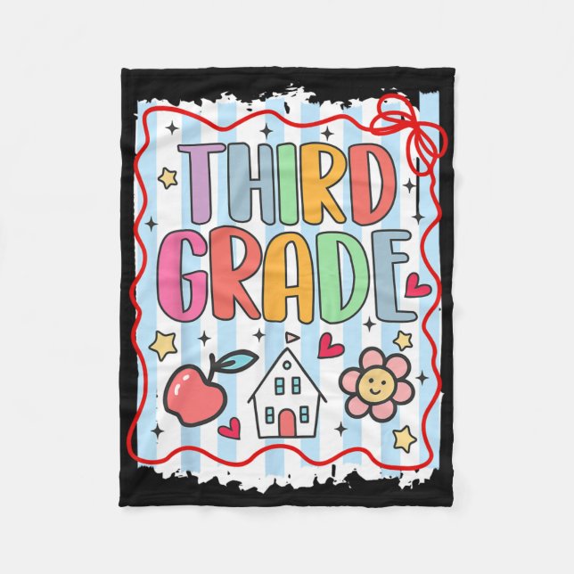 Third Grade Team Back To School 3rd Grade  Fleece Blanket (Front)