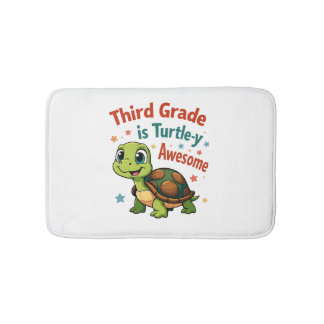 Third grade Turtle-y Awesome 3rd Grade Back to Sch Bath Mat