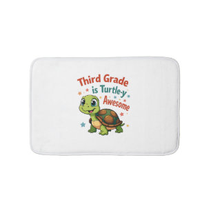 Third grade Turtle-y Awesome 3rd Grade Back to Sch Bath Mat