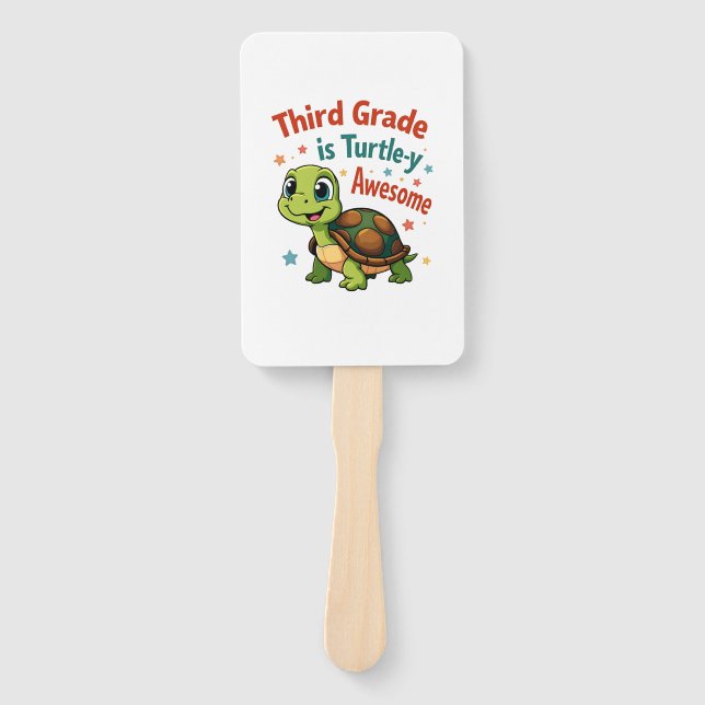 Third grade Turtle-y Awesome 3rd Grade Back to Sch Hand Fan (Front)